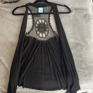 Black cutout cardigan